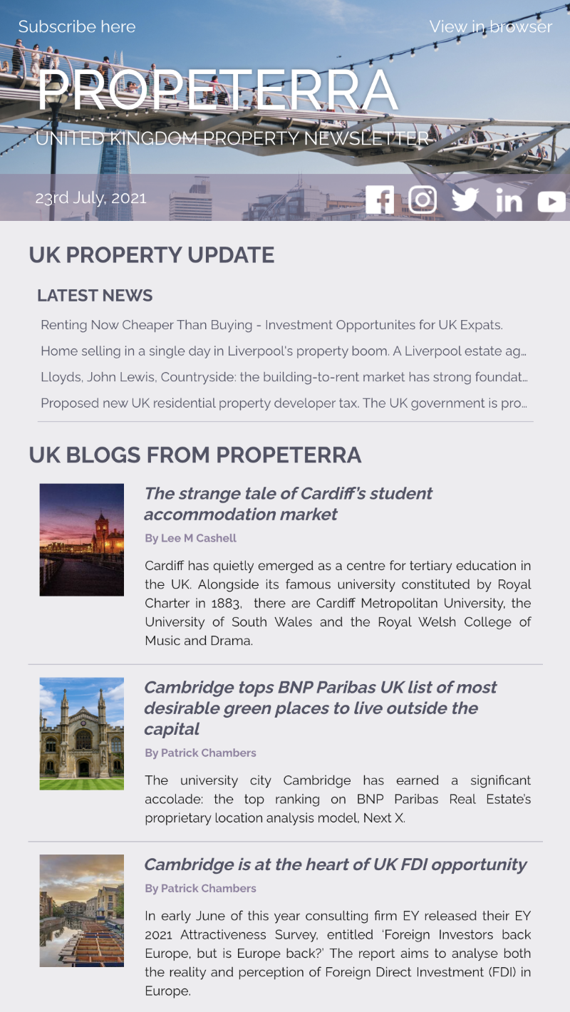 UK Property Newsletter July