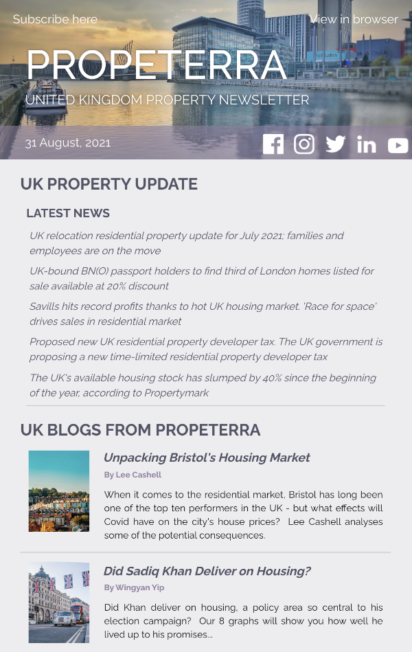 UK Property Newsletter August
